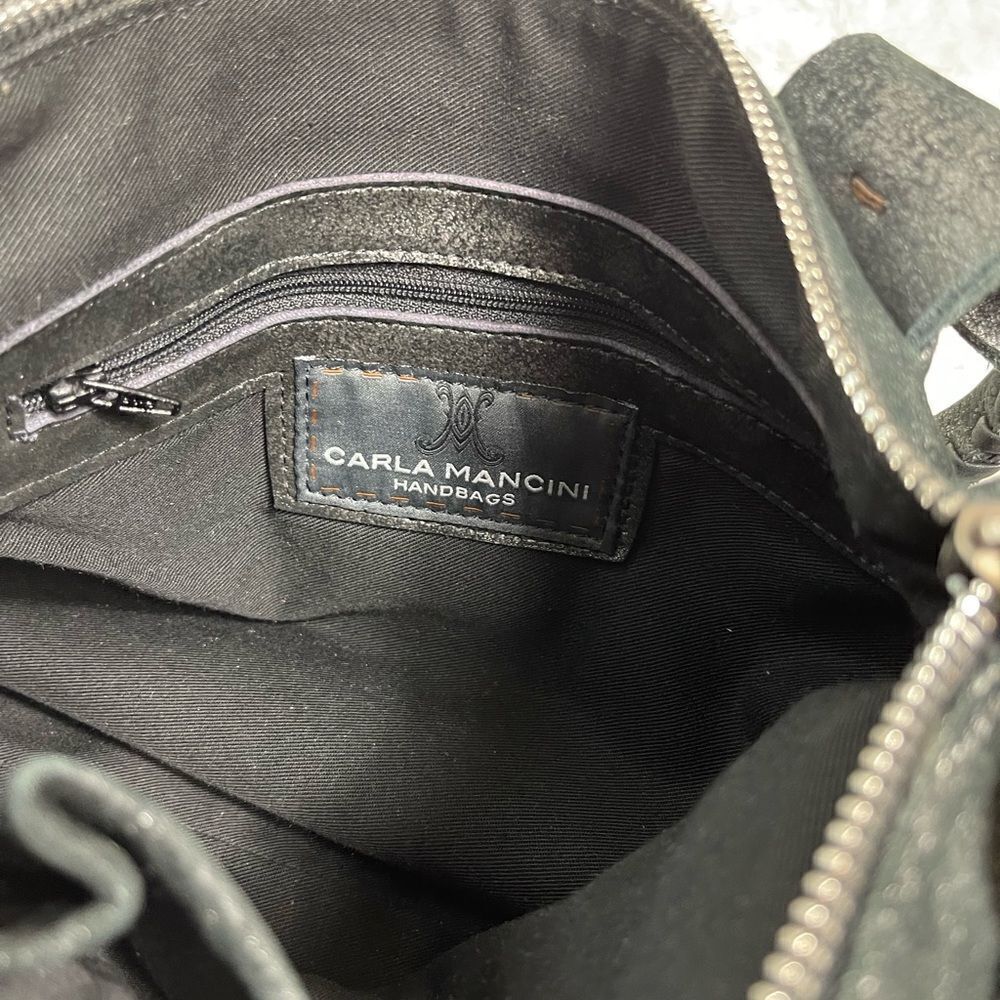 Carla Mancini black metallic silver Medium Satchel bag silver tone hardwares - Picture 11 of 15